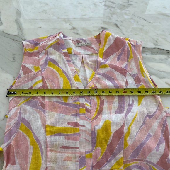 EMILIO PUCCI PINK YELLOW COTTON DRESS MODEL 1EWG10 SIZE IT 40 / US 6 NWOTS! - Picture 12 of 17